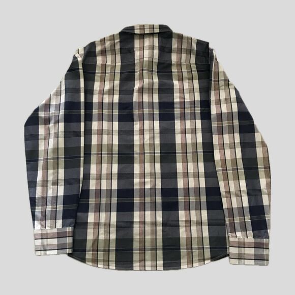 Untuckit Blue Plaid Slim Fit Long Sleeve Collared Cotton Button Down Shirt L - Picture 3 of 6